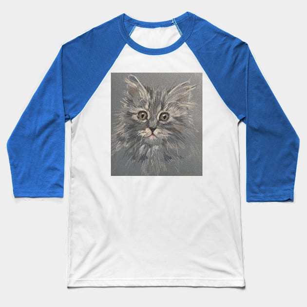 Tiger kitten sketch Baseball T-Shirt by HelenDBVickers